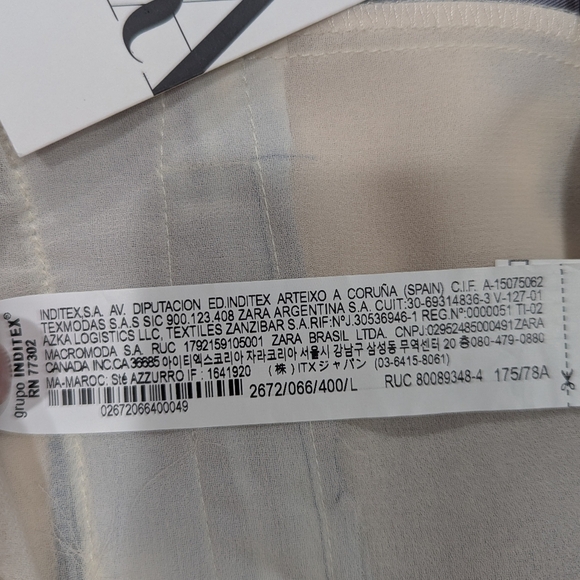 NWT Zara Blue and White Tie-Dye Satin Look Wide Leg Trousers Size Large - Picture 10 of 11